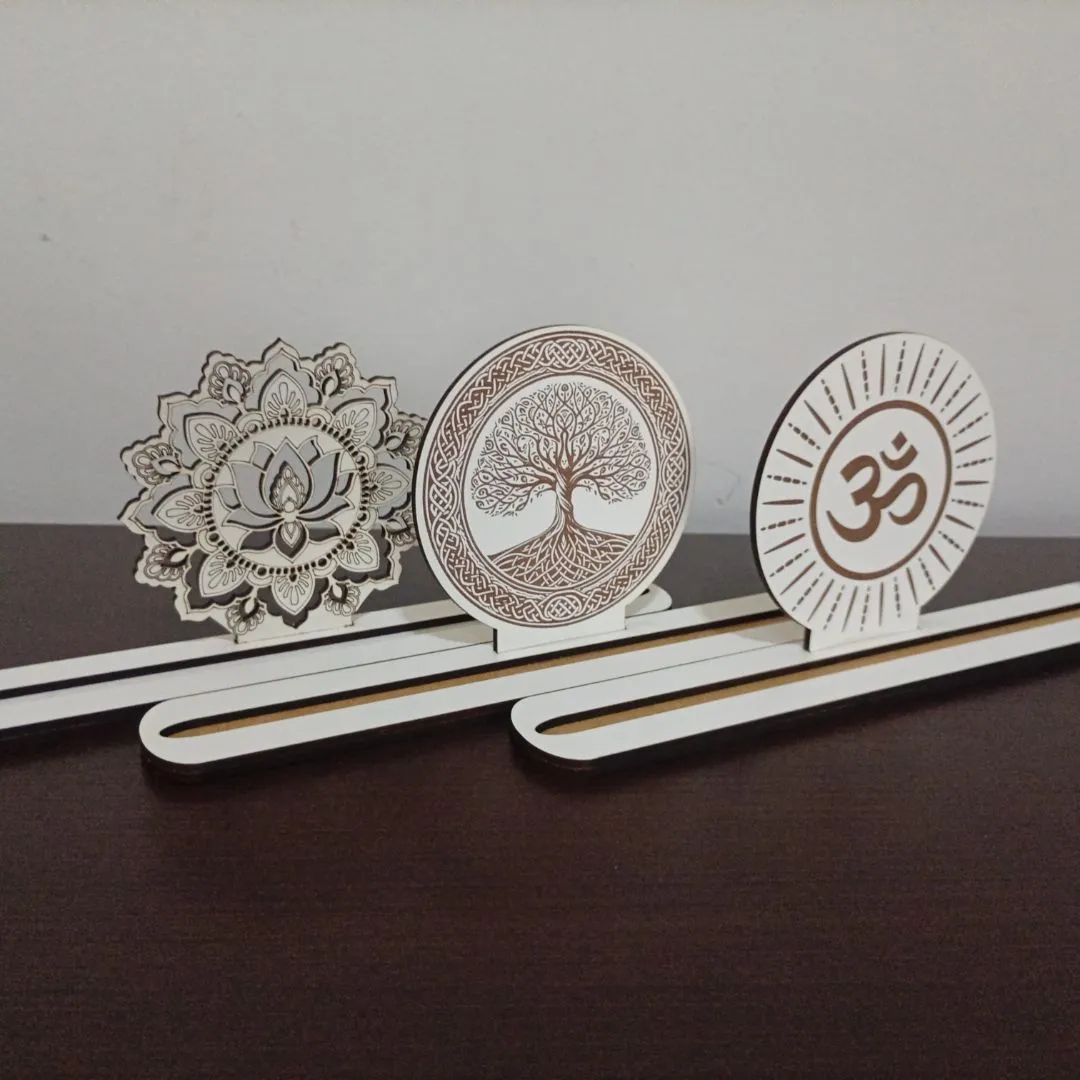 Incensários Decorativos em MDF Branco – Design Autoral